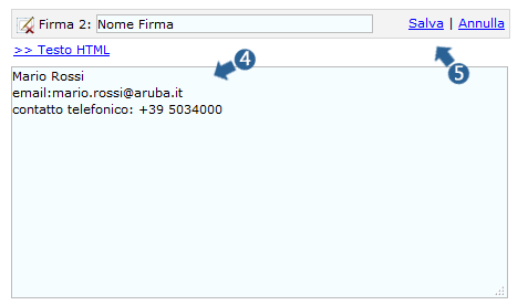 salva modifiche firma