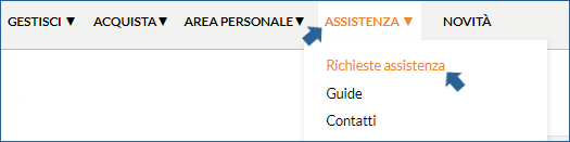 voce menù richiedi assistenza
