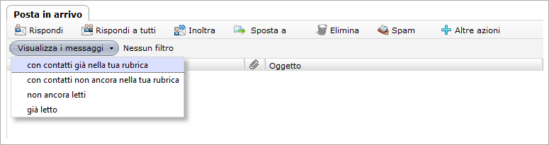 filtri per la visualizzazione dei messaggi 