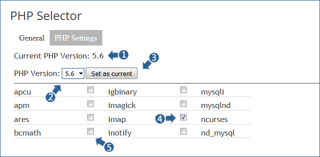 php settings